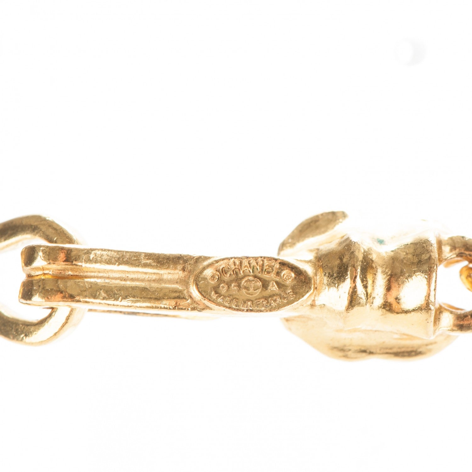 Chanel Fretwork CC Spindles Long Necklace Gold 4 of 4