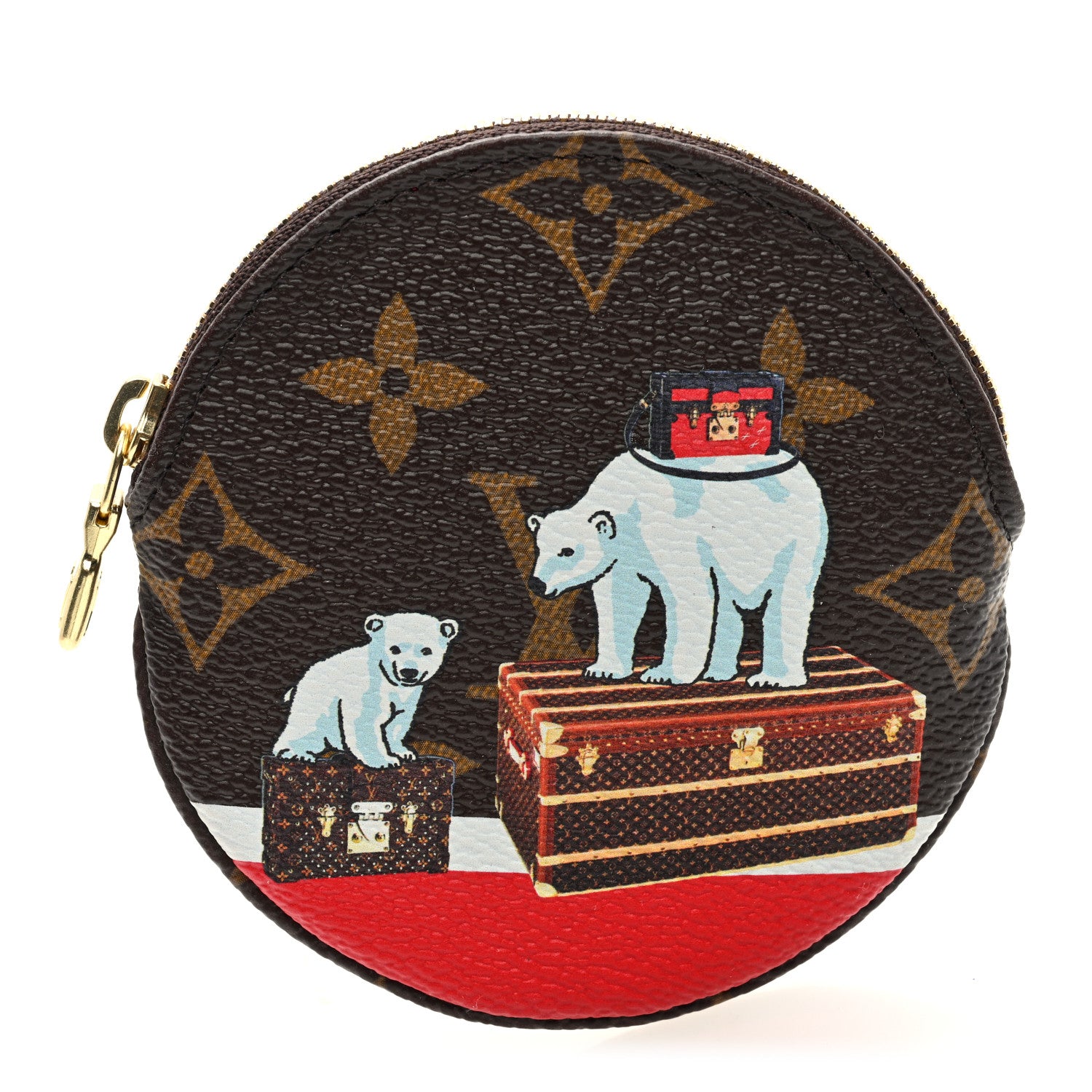 Louis Vuitton Monogram 2017 Christmas Animation Round Coin Purse 1 of 6