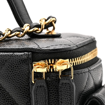 Chanel Caviar Quilted Polly Pocket East West Top Vanity With Chain Black 12 of 13