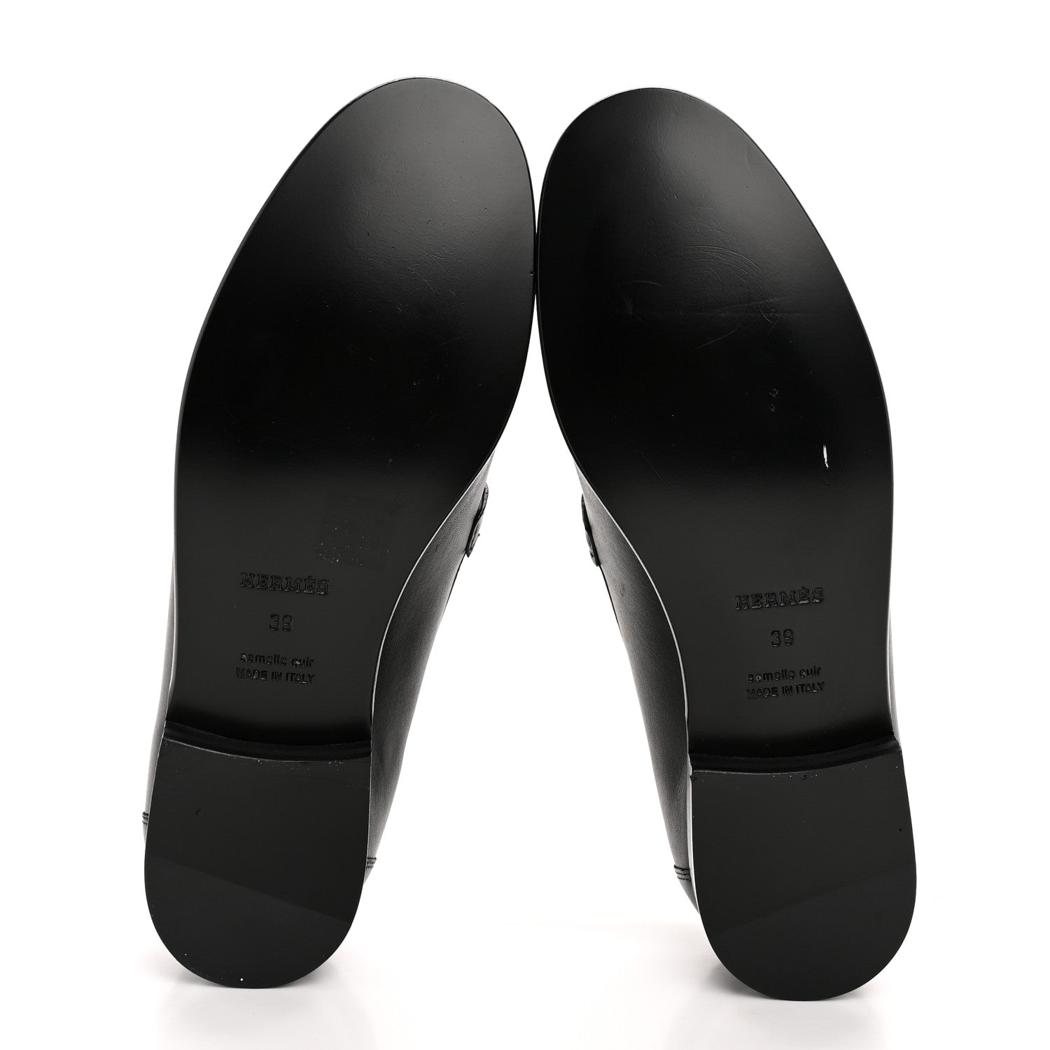 Hermes Calfskin Womens Destin Loafers 39 Black 6 of 11
