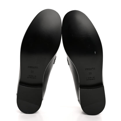 Hermes Calfskin Womens Destin Loafers 39 Black 6 of 11