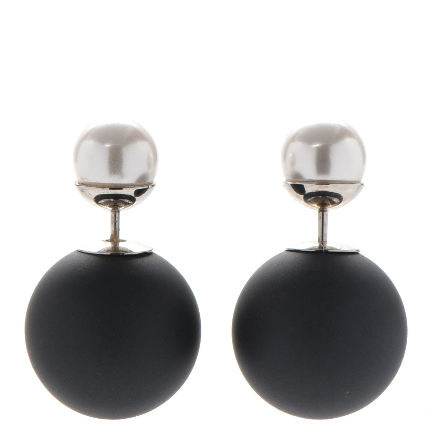 Christian Dior Mise En Dior Tribal Earrings Matte Black Pearl 1 of 5