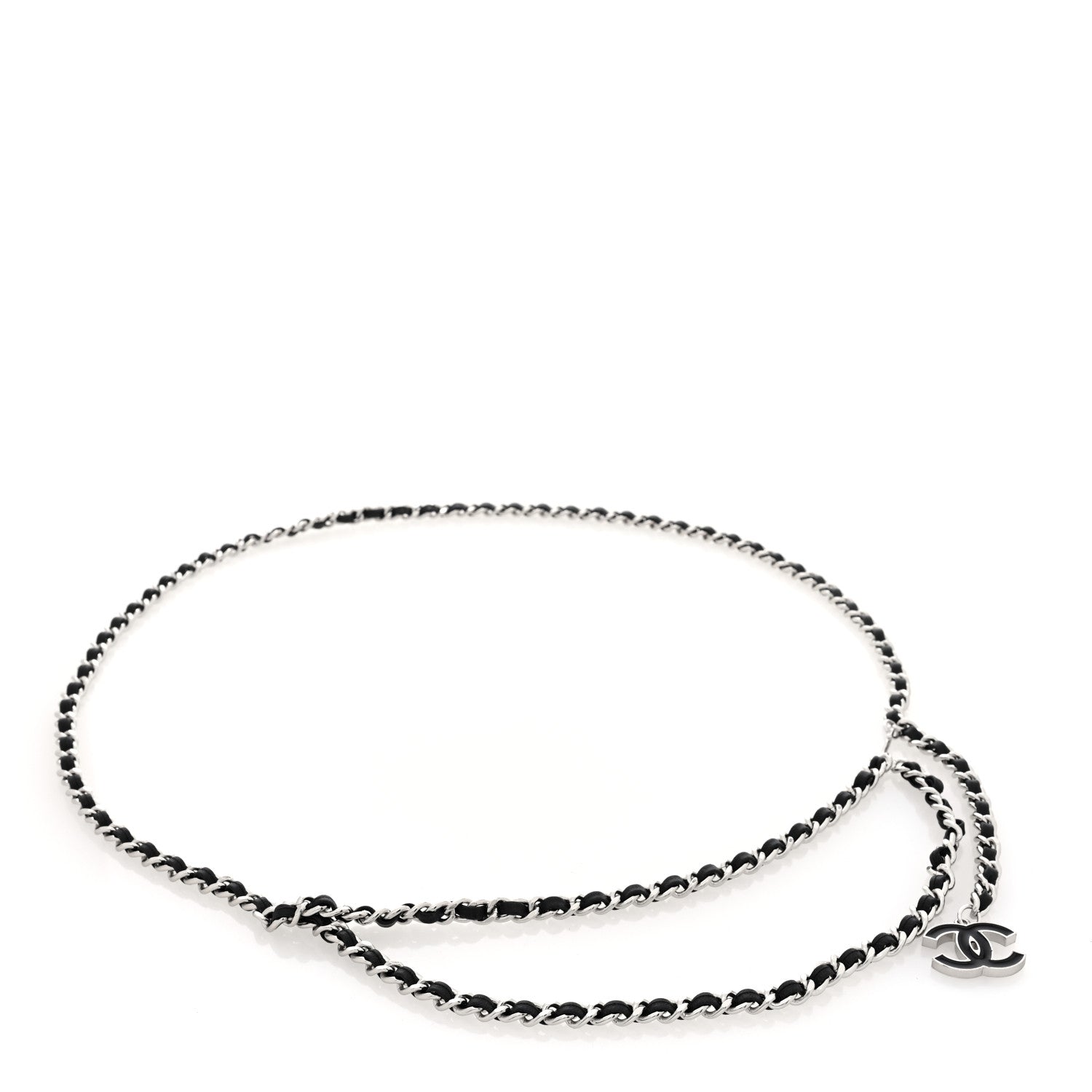 Chanel Lambskin Enamel CC Chain Belt Black Silver 1 of 3