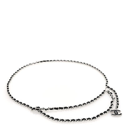 Chanel Lambskin Enamel CC Chain Belt Black Silver 1 of 3