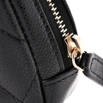 Chanel Caviar Quilted Small Curvy Pouch Cosmetic Case Black 9 of 10