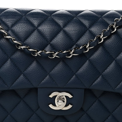 Chanel Caviar Quilted Medium Double Flap Navy 7 of 10