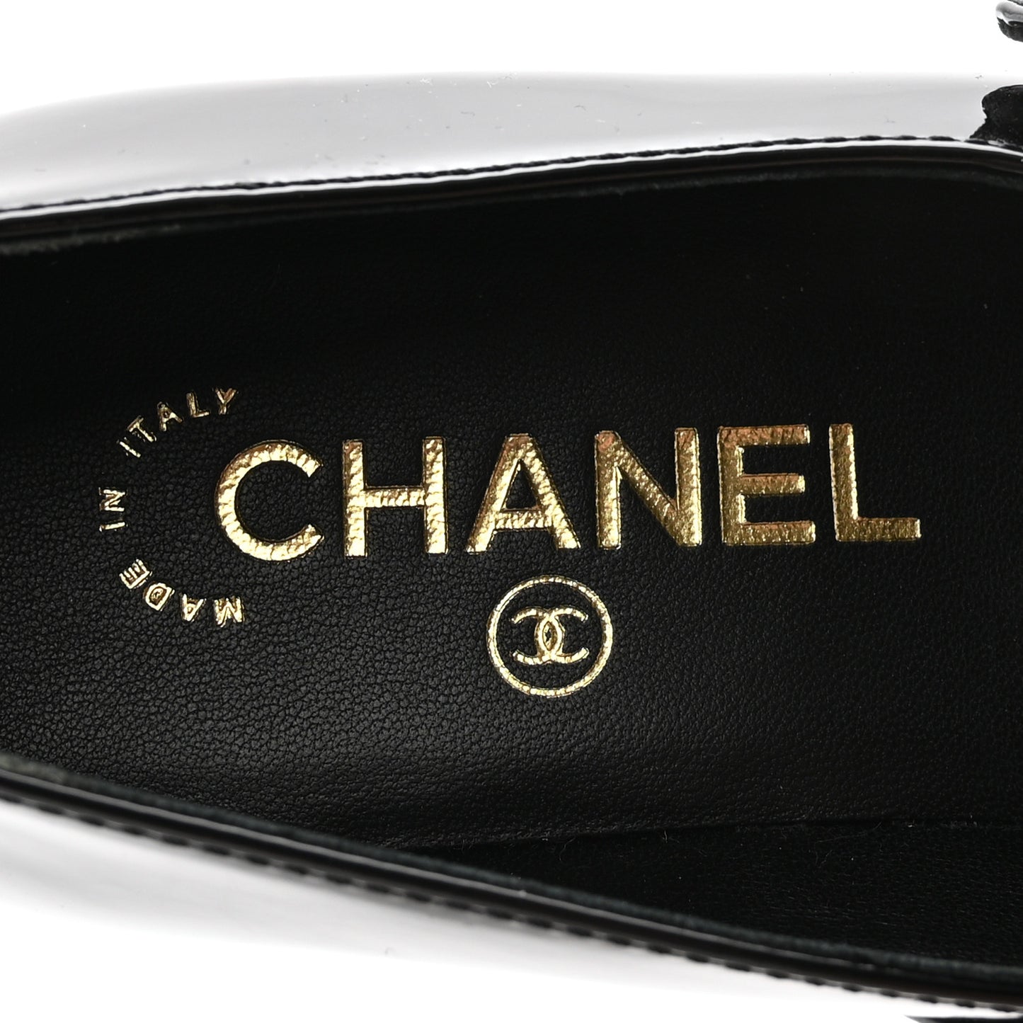 Patent Calfskin Mary Janes Flats 37.5 Black