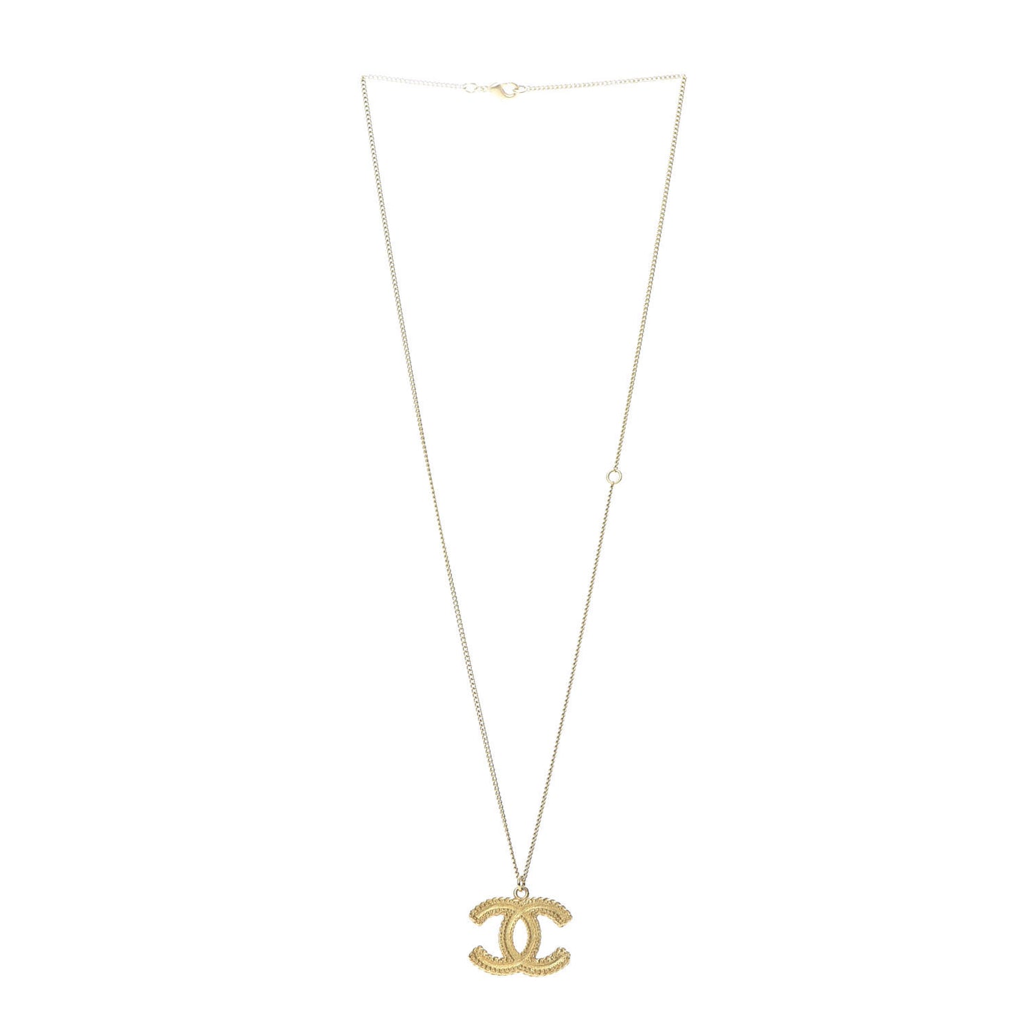 Metal CC Necklace Matte Gold