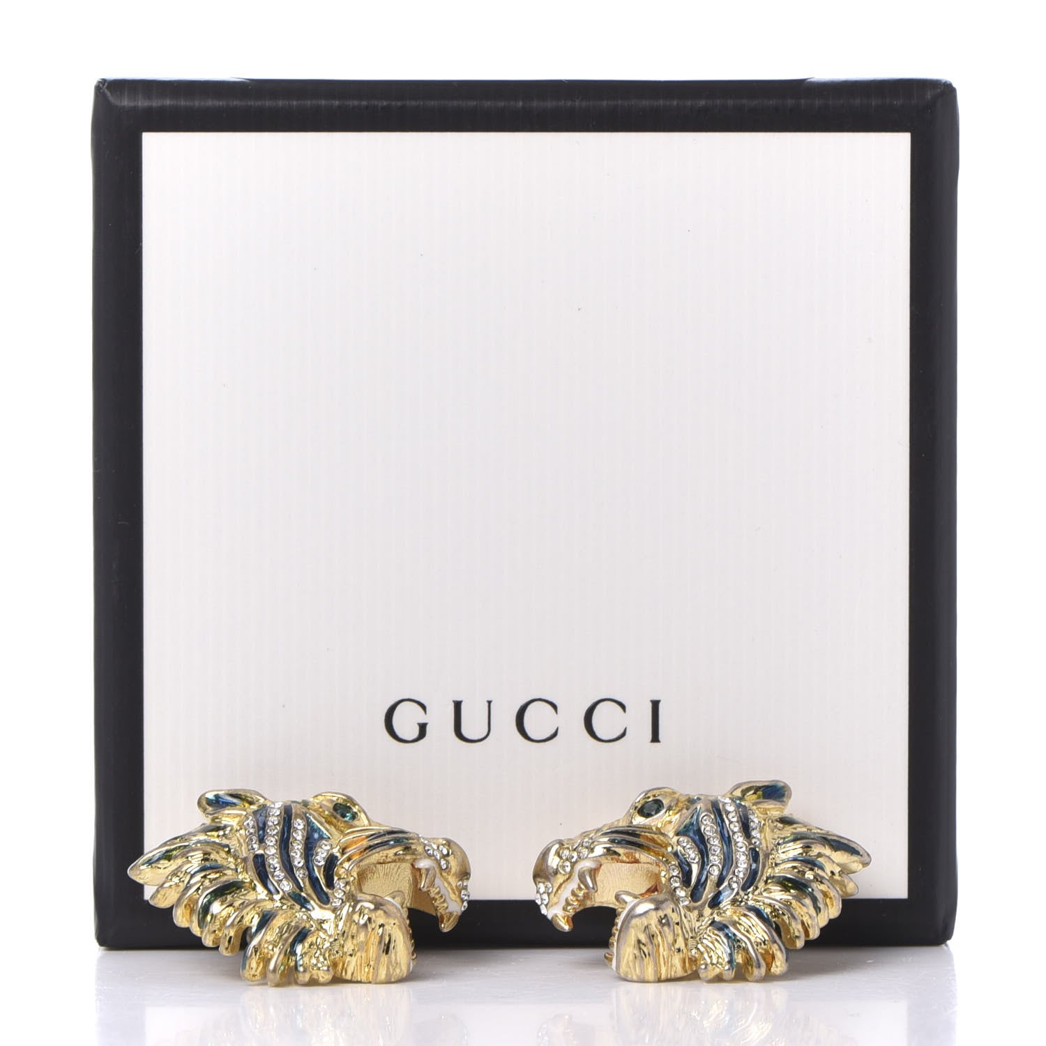 Gucci Crystal Rajah Earrings Gold 5 of 5