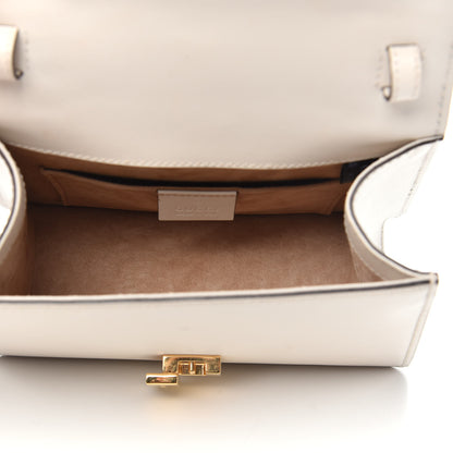 Gucci Calfskin Mini Sylvie Top Handle Bag White 5 of 12