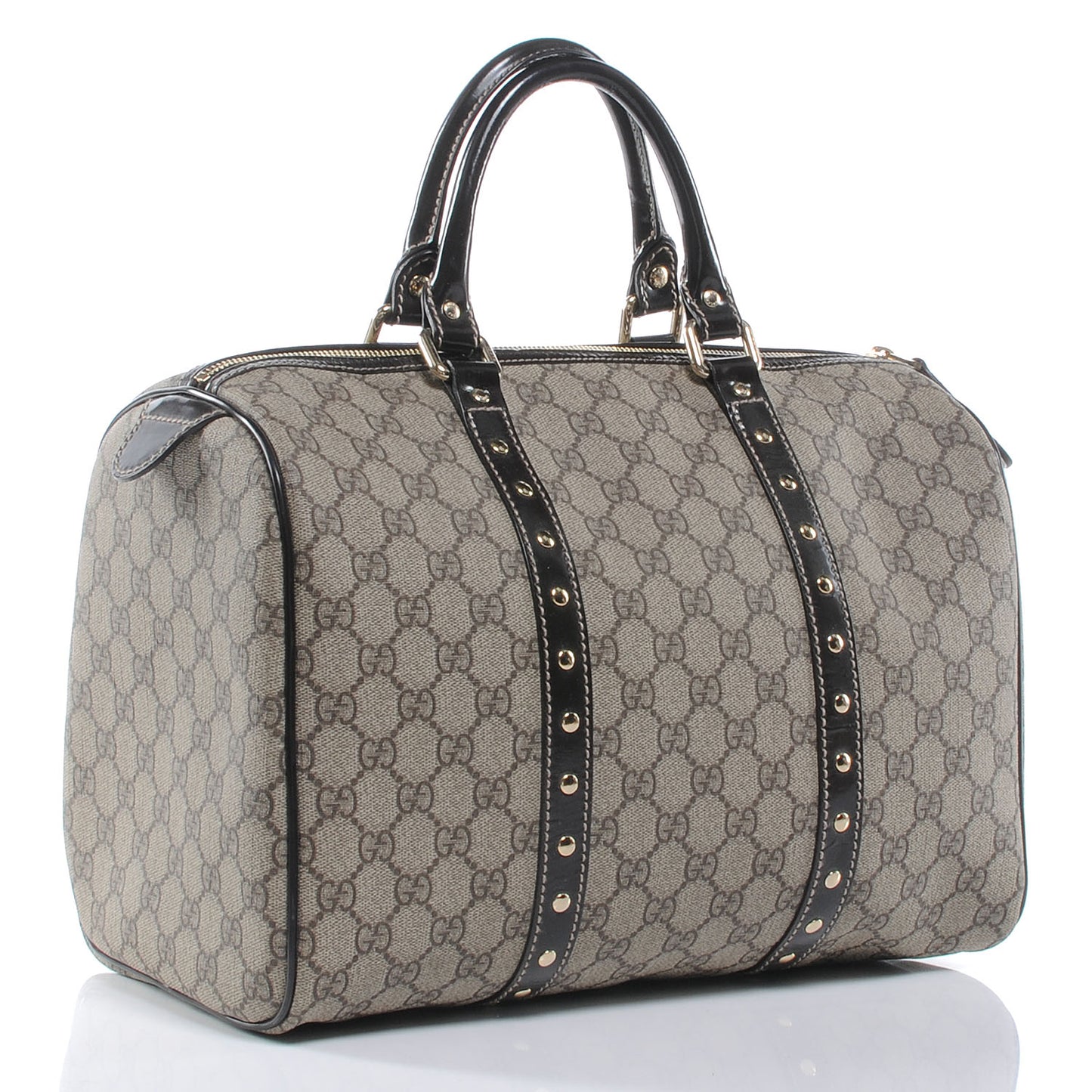 Monogram Guccissima Hearts Studded Medium Joy Boston Dark Brown