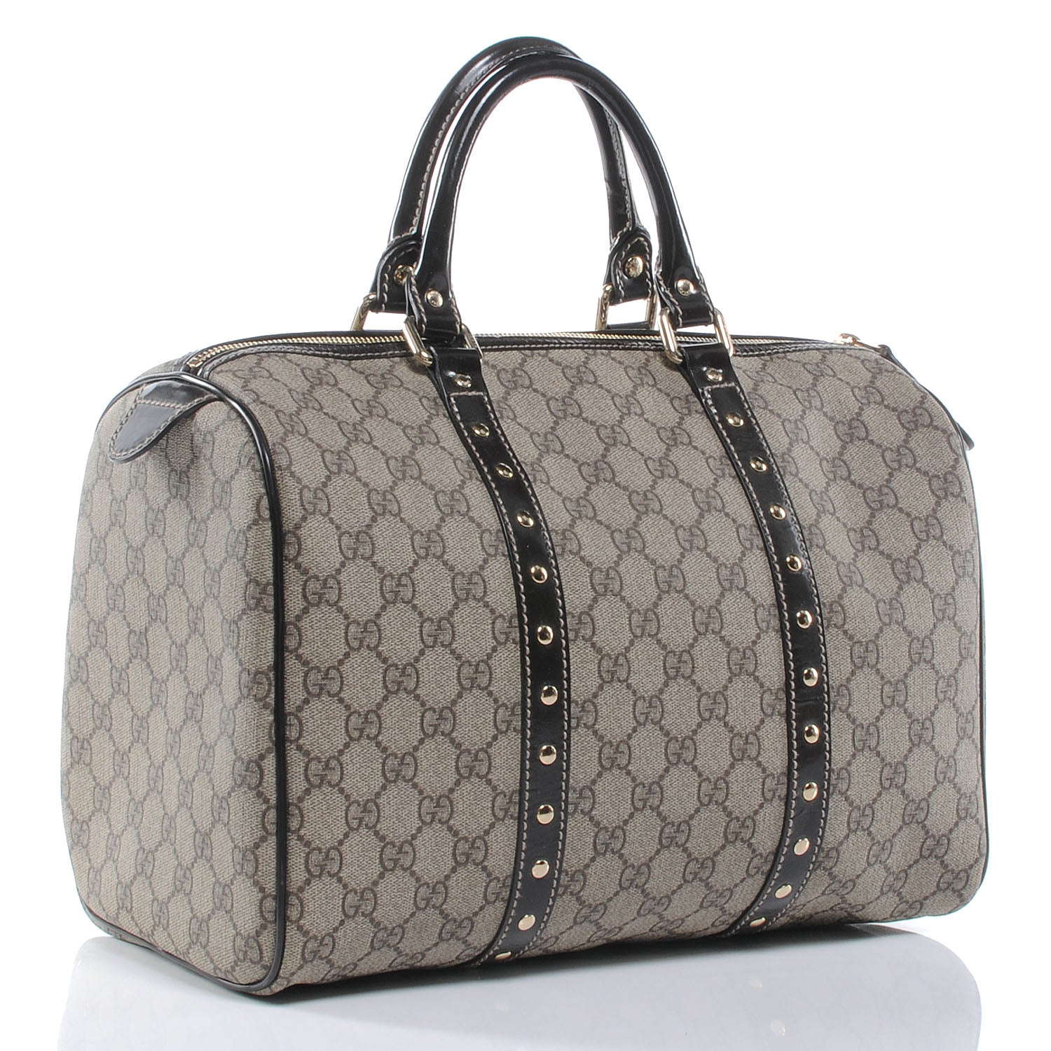 Gucci Monogram Guccissima Hearts Studded Medium Joy Boston Dark Brown 3 of 7