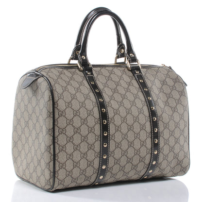 Gucci Monogram Guccissima Hearts Studded Medium Joy Boston Dark Brown 3 of 7