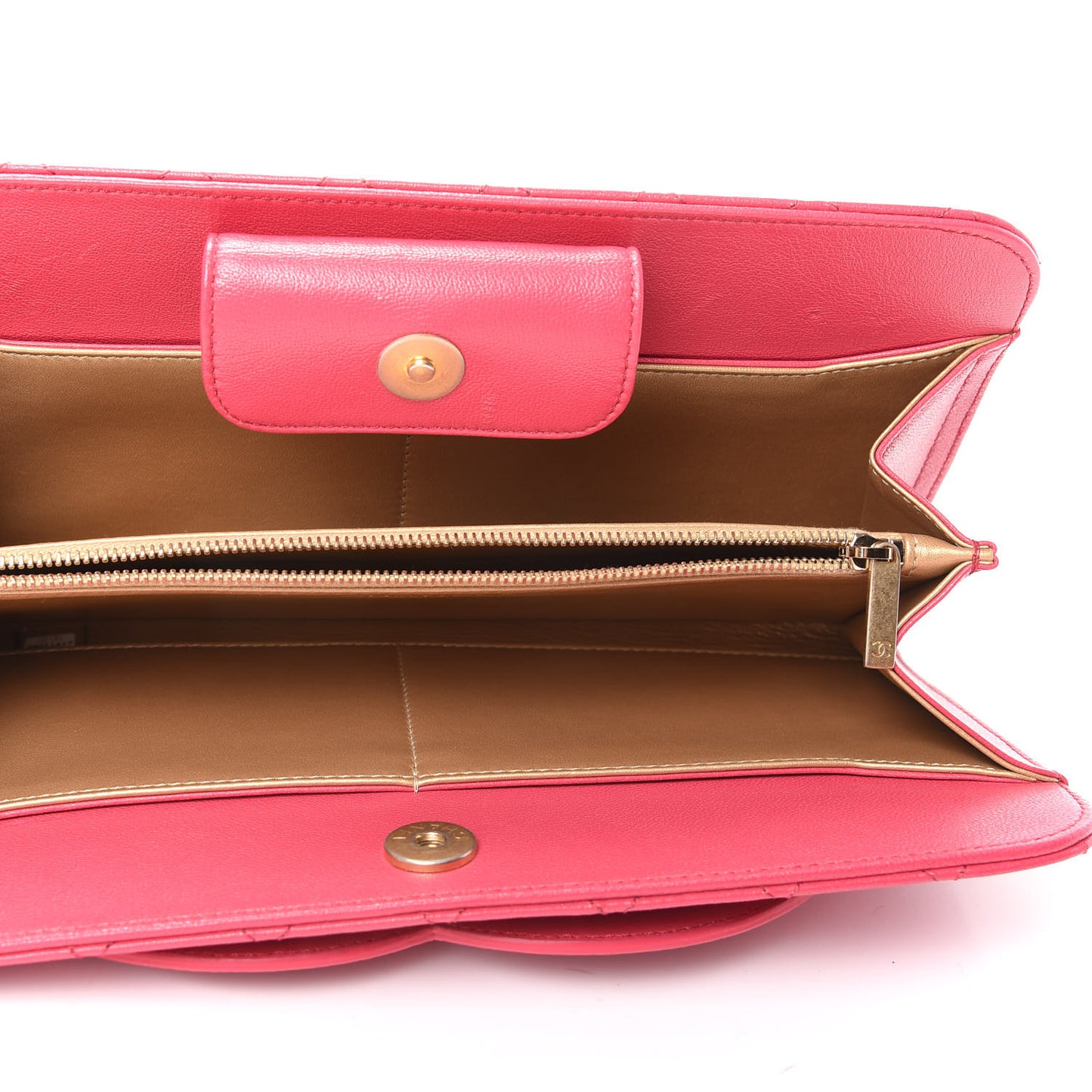 Lambskin Quilted Coco Midnight Clutch Dark Pink