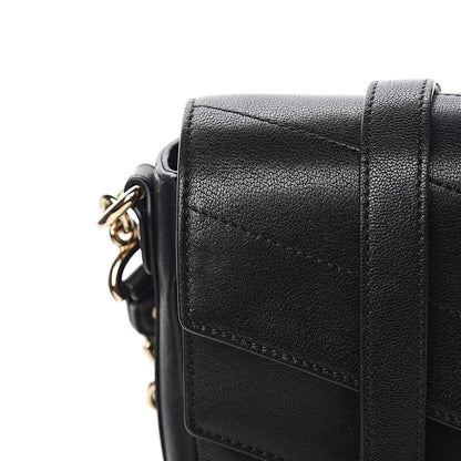 Chanel Sheepskin Chevron Quilted Mini Double Chevron Flap Black 11 of 12