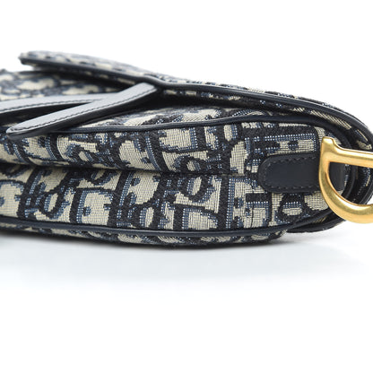 Christian Dior Oblique Mini Saddle Bag Blue 10 of 11