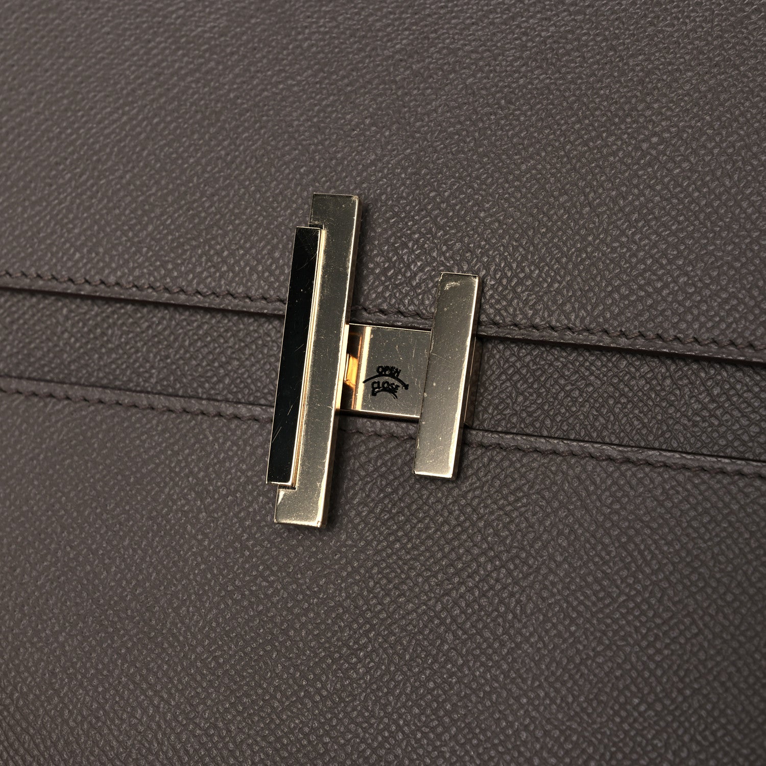Hermes Epsom Cinhetic Boxy Top Handle Bag Etain 9 of 13