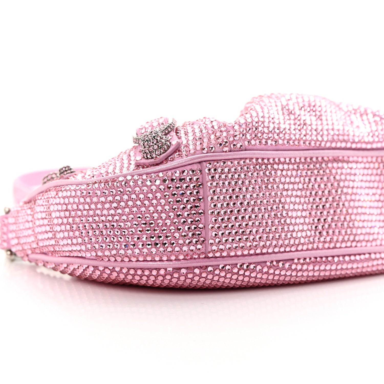 Balenciaga Strass Suede Metallic Nappa Le Cagole Mini Purse With Chain Taffy Light Pink 10 of 12