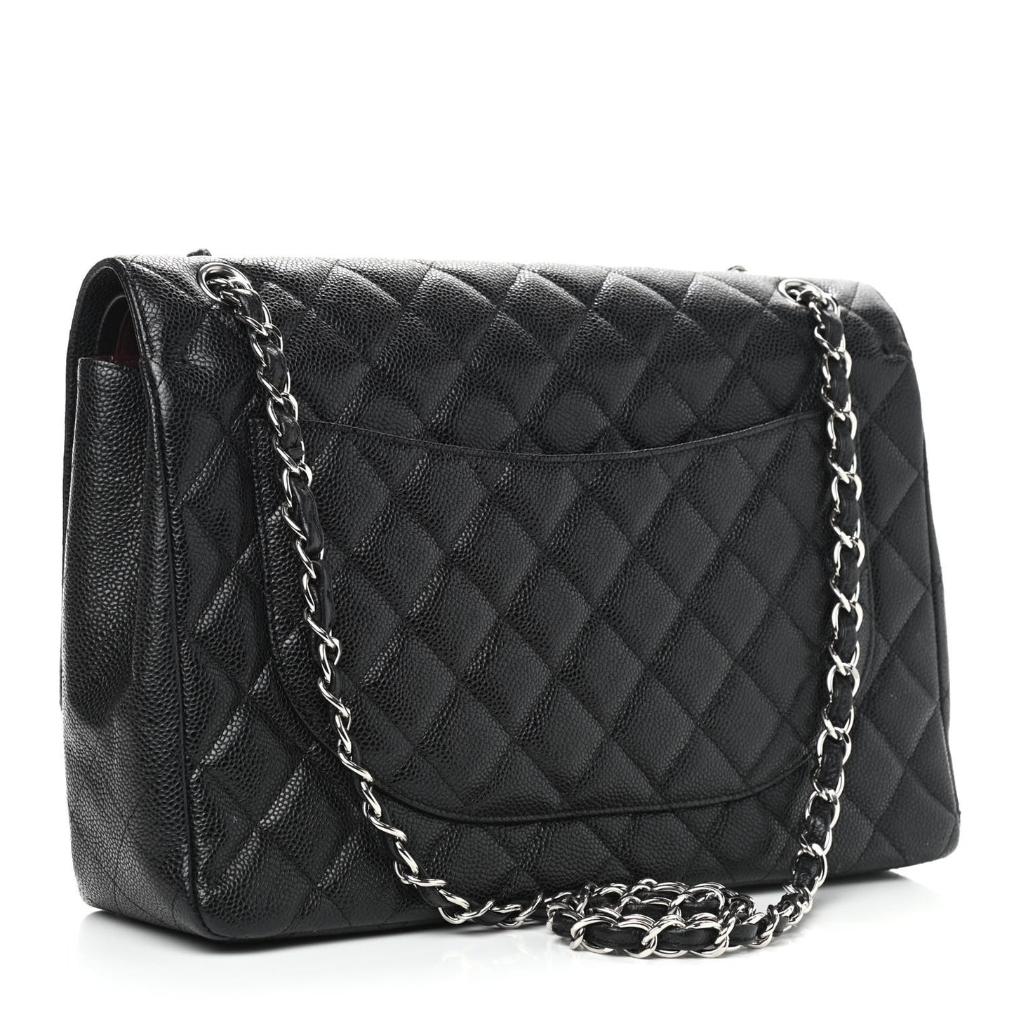 Caviar Quilted Maxi Double Flap Black