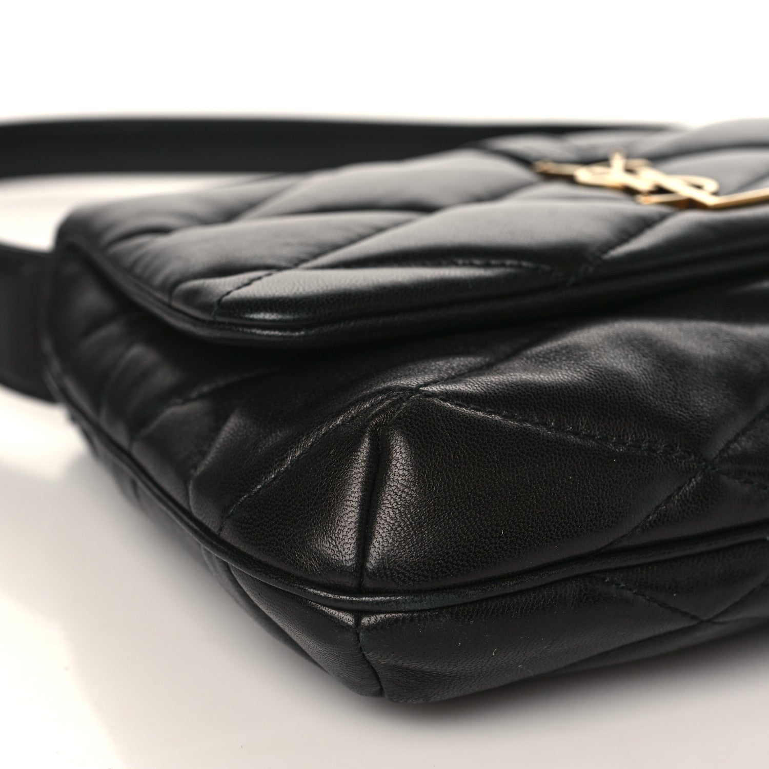 Saint Laurent Lambskin Quilted Le 57 Diamond Shoulder Bag Black 8 of 9