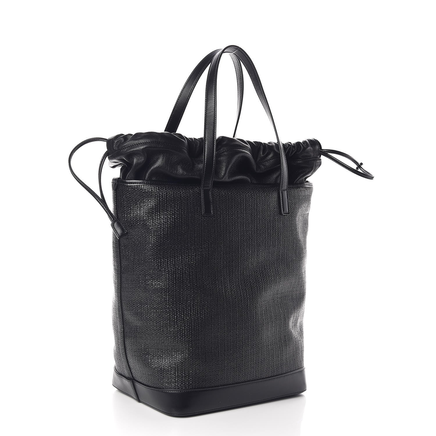 Saint Laurent Linen Canvas Teddy Shopping Bag Black 4 of 11