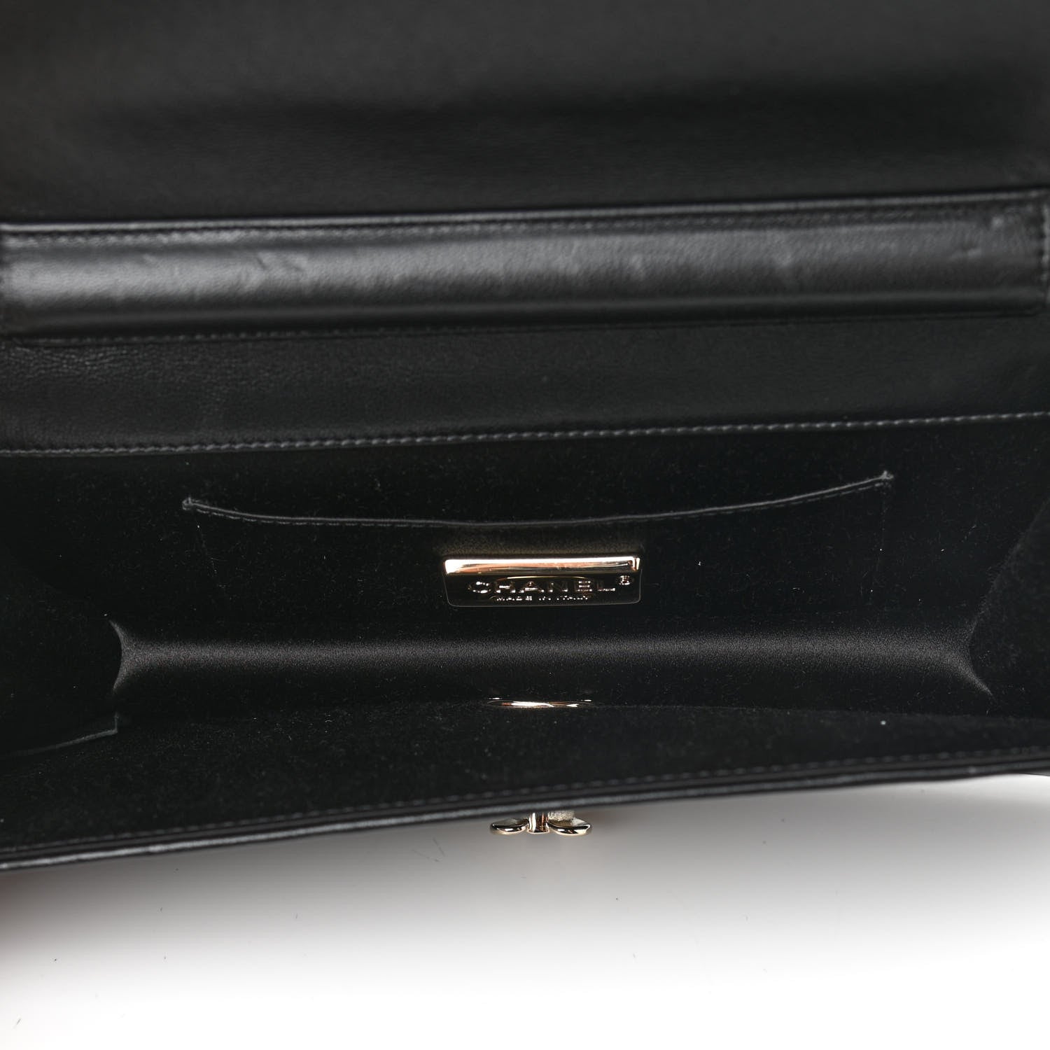 Chanel Lambskin Enamel Camellia Clutch With Chain Black 5 of 11