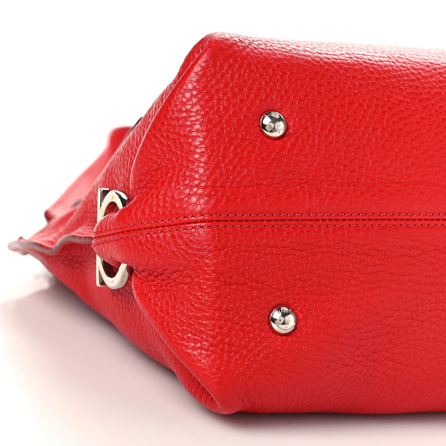 Grained Calfskin Sofia Satchel Red