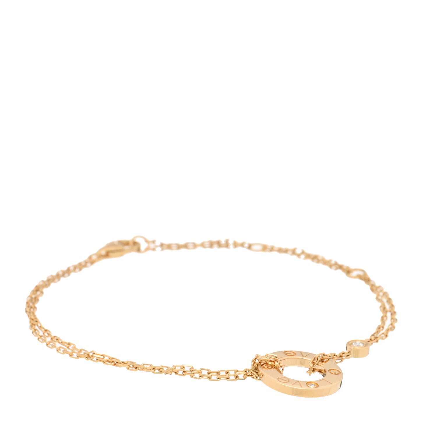 18K Yellow Gold Diamond LOVE Bracelet