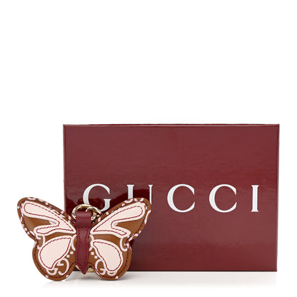 Gucci Calfskin GG Butterfly Keychain Brown Pink 4 of 4