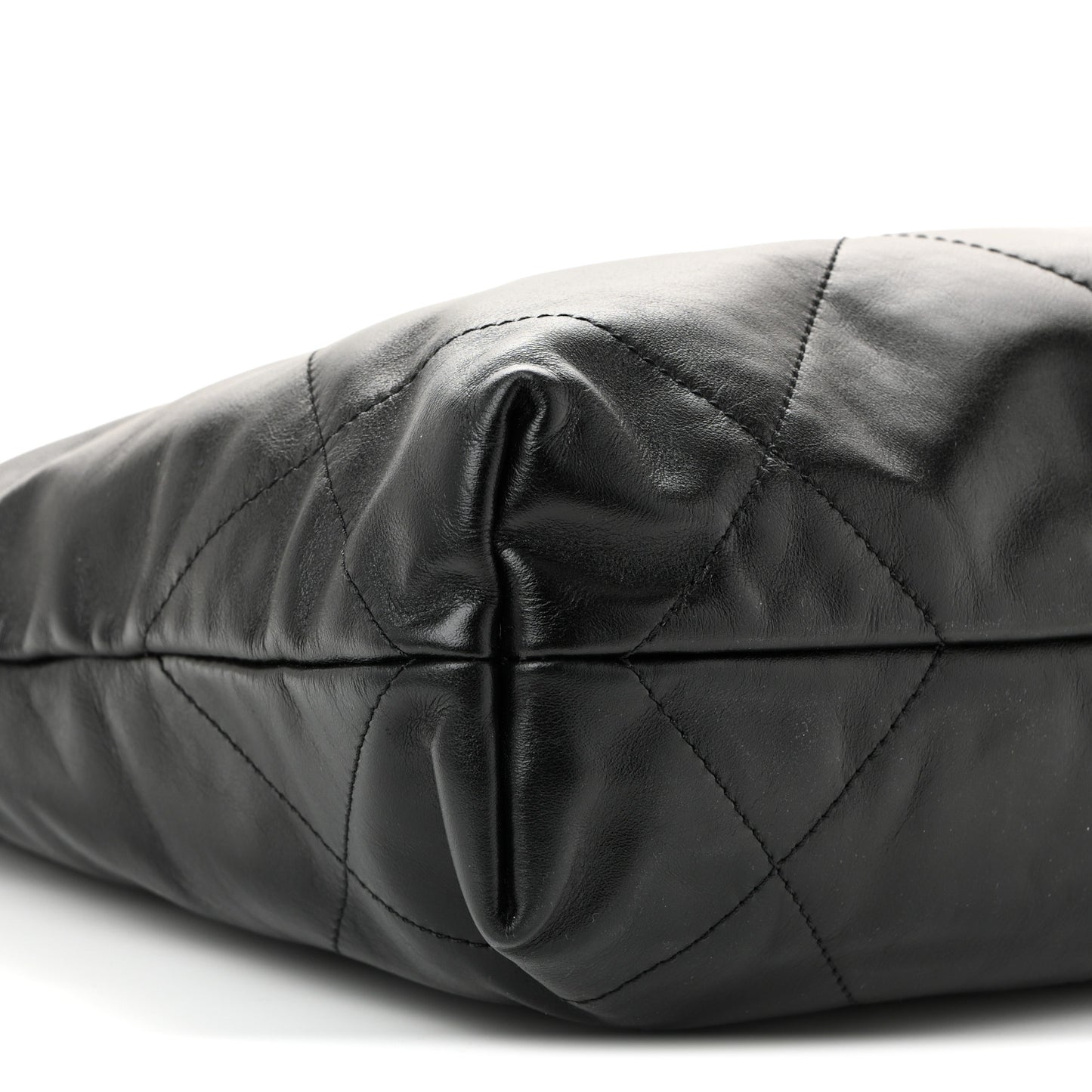 Shiny Calfskin Quilted Small Chanel 22 Black