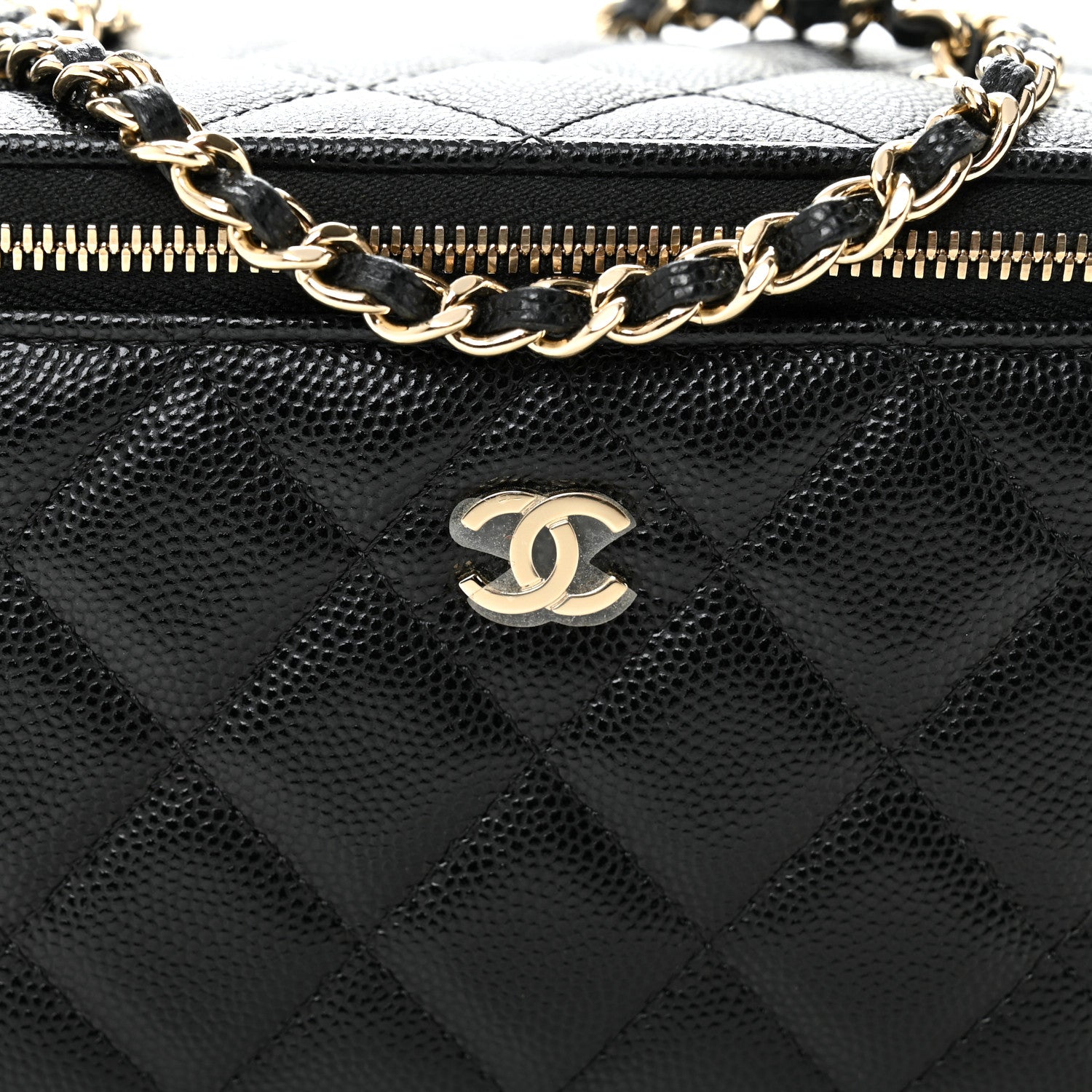 Chanel Caviar Quilted Small Vanity Case With Chain Black 8 of 11