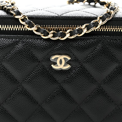 Chanel Caviar Quilted Small Vanity Case With Chain Black 8 of 11