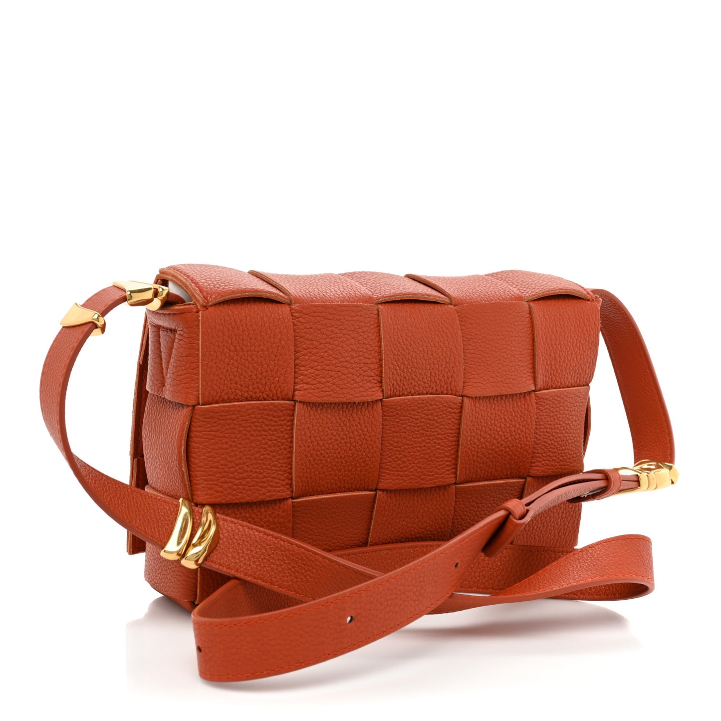 Grained Calfskin Maxi Intreccio Cassette Crossbody Bag Maple