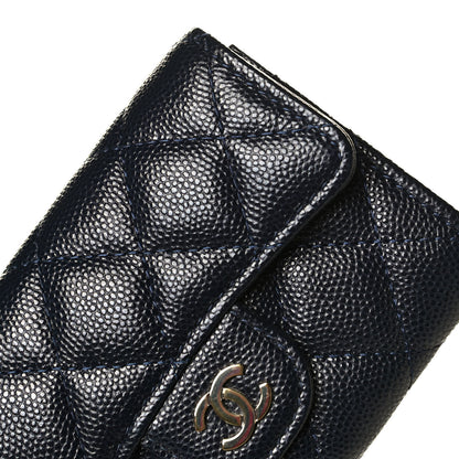 Chanel Caviar Quilted Flap Card Holder Wallet Navy Blue 5 of 6