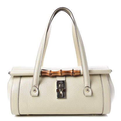 Gucci Calfskin Bamboo Bullet Satchel Ivory 1 of 9
