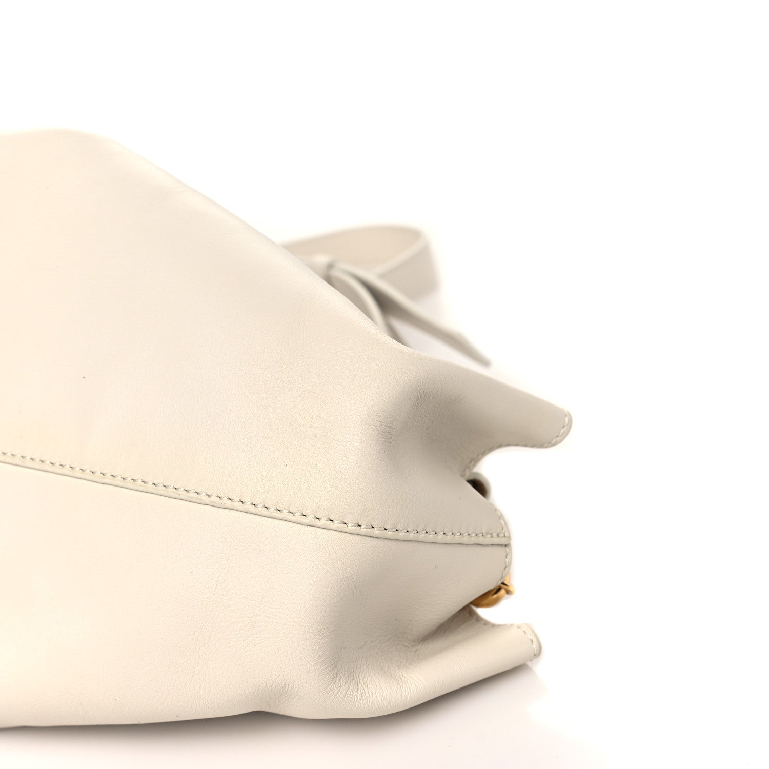 Loewe Shiny Nappa Calfskin Small Paseo Bag With Chain Soft White 9 of 10