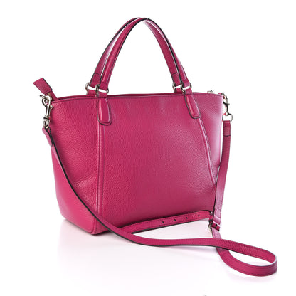 Gucci Pebbled Calfskin Small Soho Top Handle Bag Bright Bougainvillea 4 of 10