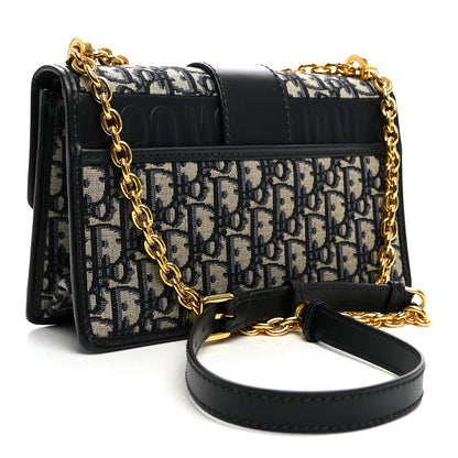 Christian Dior Oblique 30 Montaigne Flap Bag Blue 3 of 9