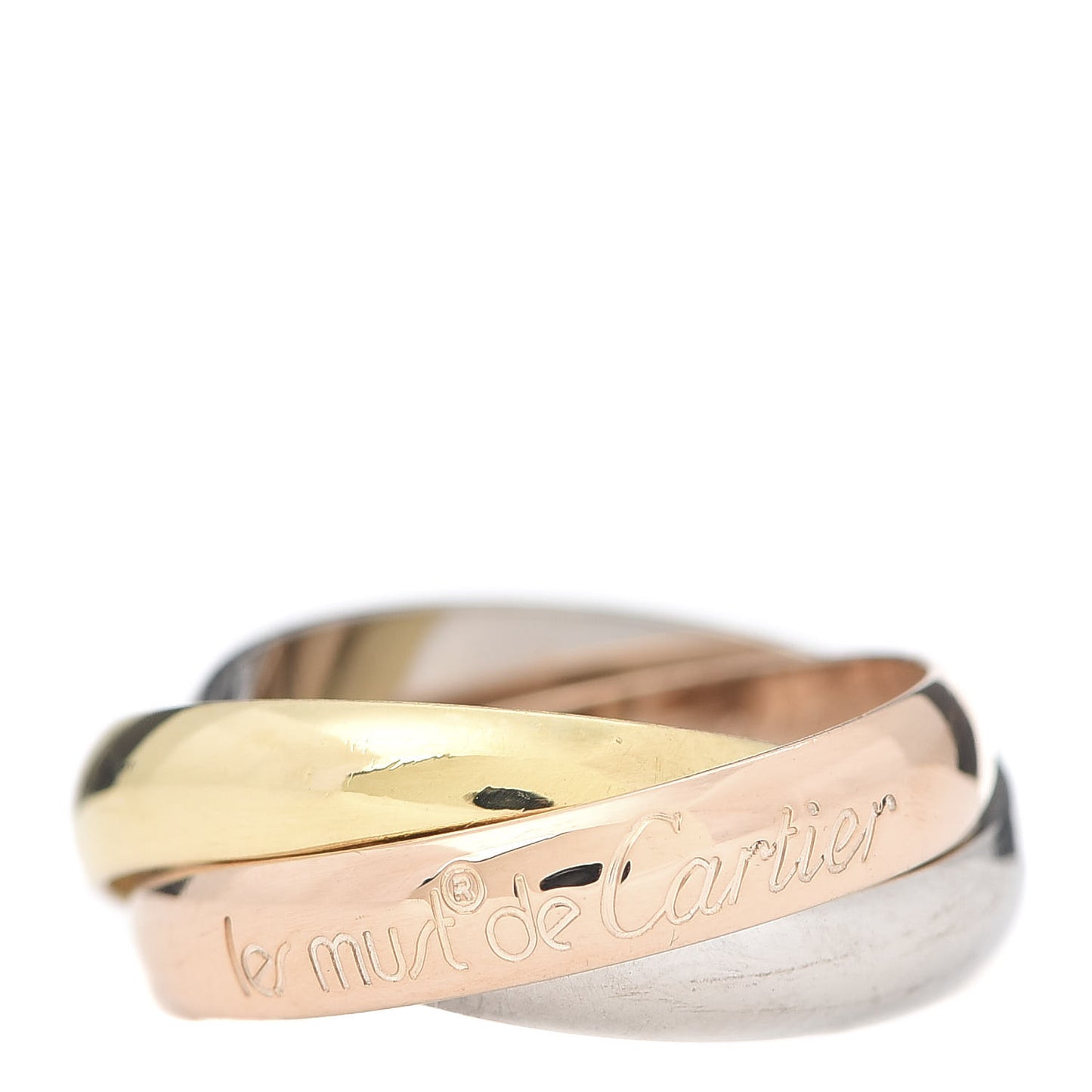 18K Pink Yellow White Gold Classic Les Must De Trinity Ring 48 4.5