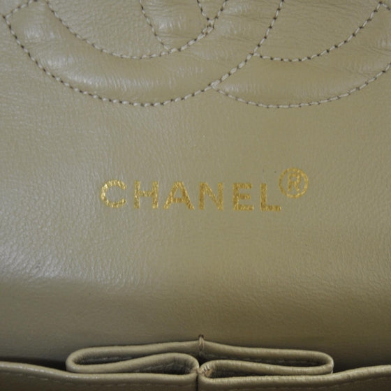 Chanel Lambskin Medium Double Flap Beige GHW 9 of 12