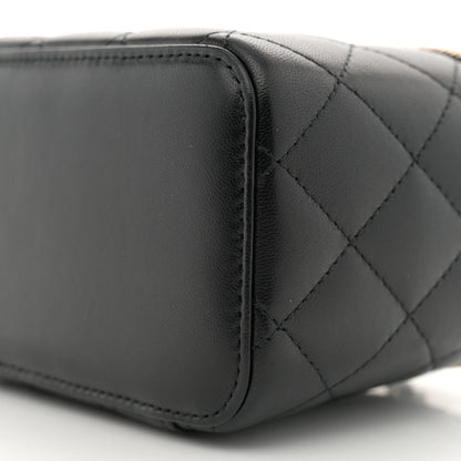 Chanel Lambskin Quilted Small Top Handle Vanity Case With Chain Black 10 of 12