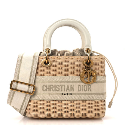 Christian Dior Wicker Oblique Medium Lady Dior Bag Beige 1 of 15