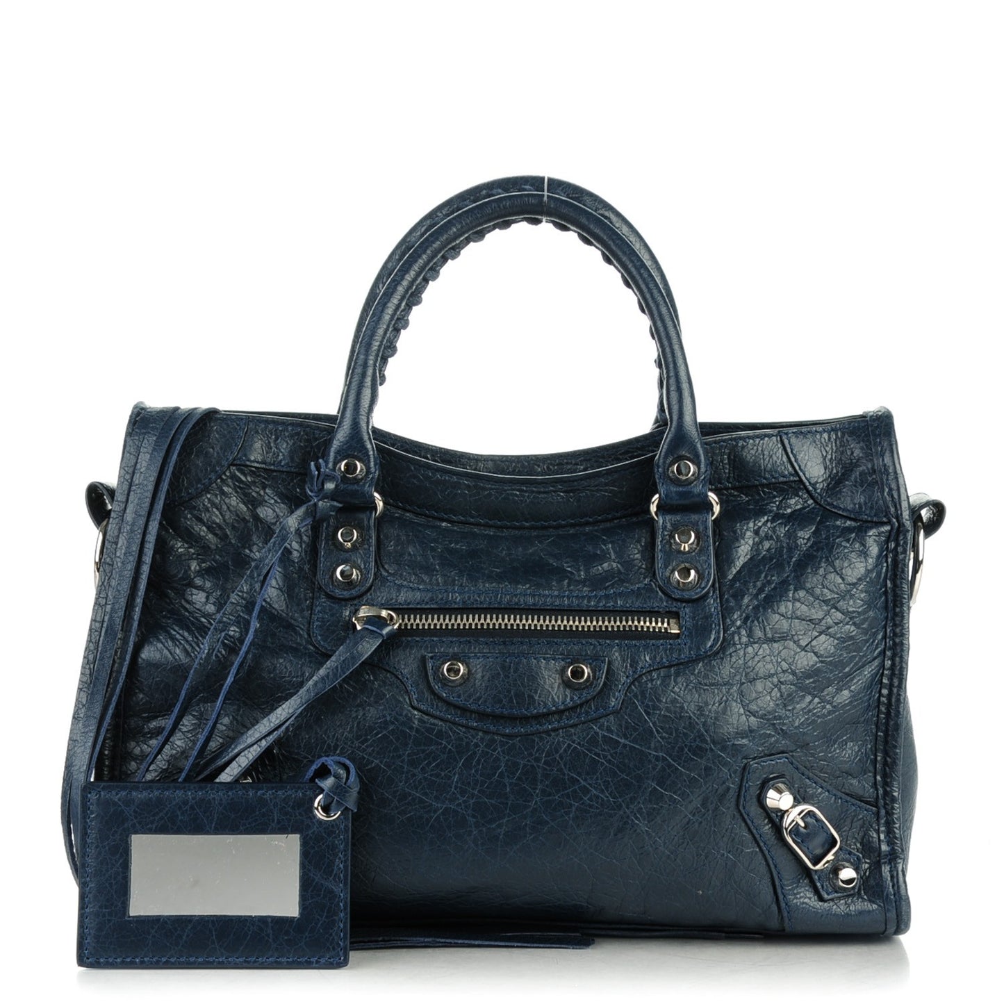 Agneau Classic Silver Hardware S City Bleu Obscur