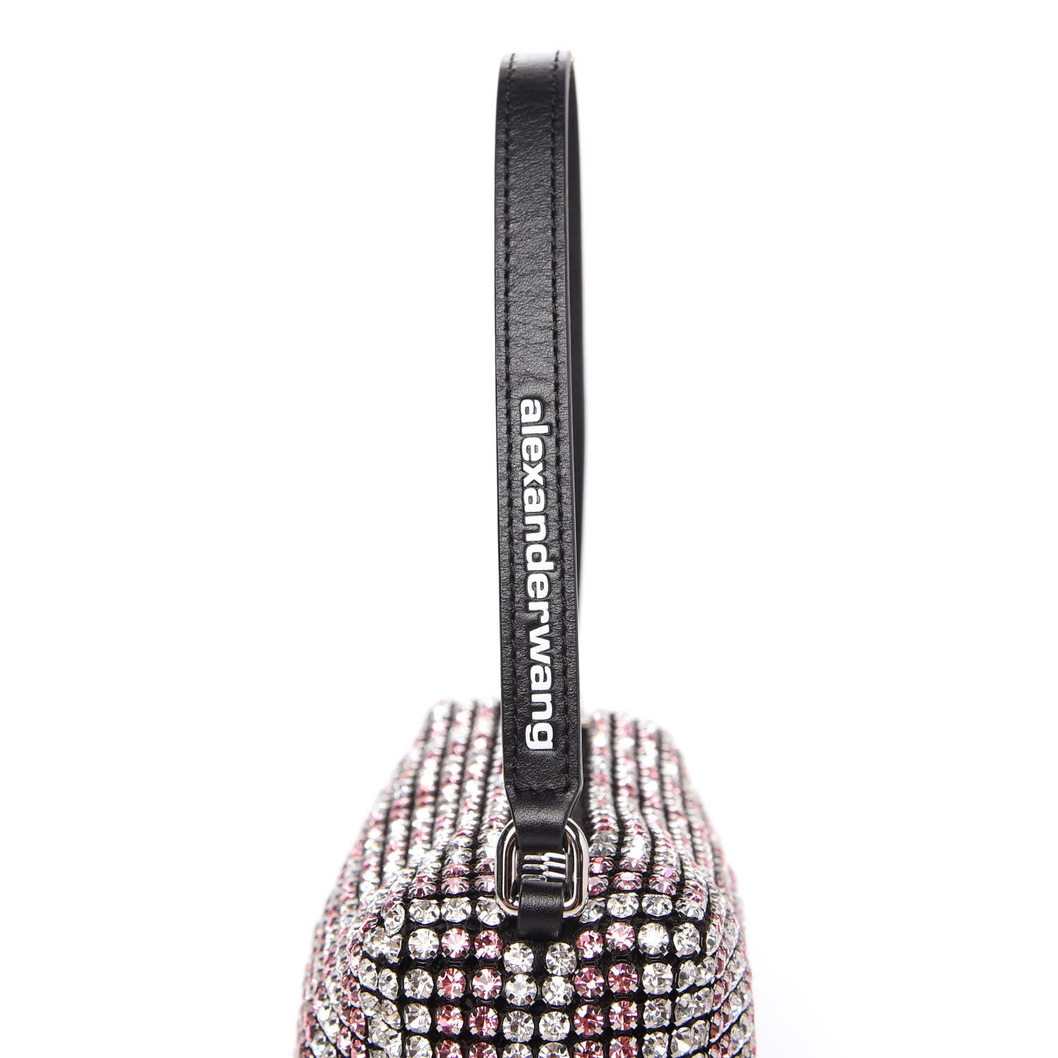 Alexander Wang Mesh Crystal Rhinestone Mini Heiress Pouch Pink Silver 6 of 11