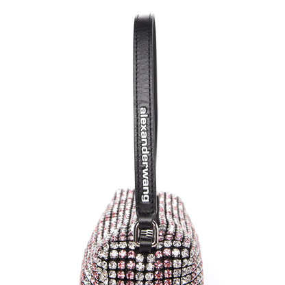 Alexander Wang Mesh Crystal Rhinestone Mini Heiress Pouch Pink Silver 6 of 11
