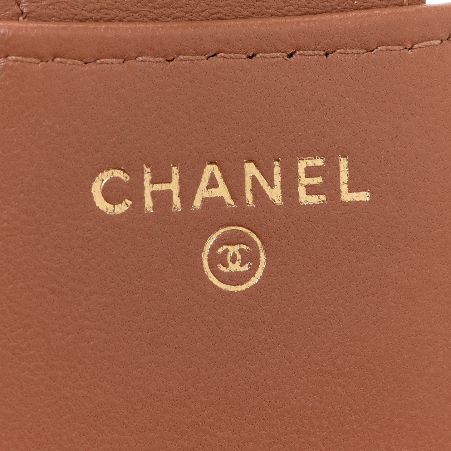 Lambskin Quilted Compact Flap Wallet Beige