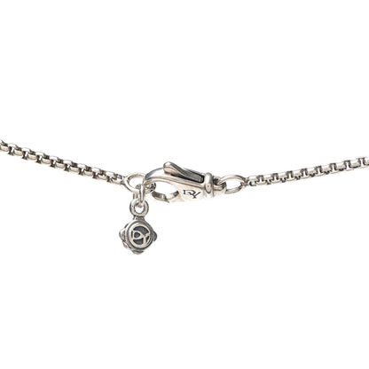 David Yurman Sterling Silver Diamond White Topaz 7mm Albion Pendant Necklace 4 of 5