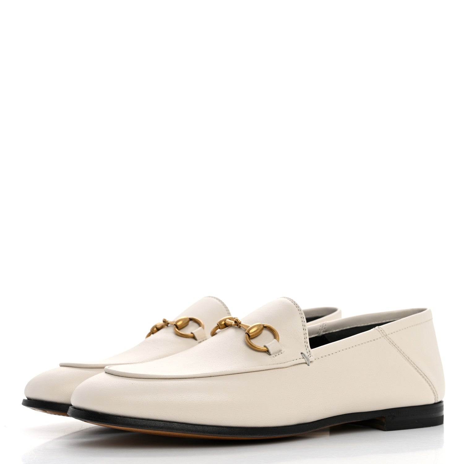 Gucci Lambskin Womens Brixton Horsebit Loafers 36 Mystic White 4 of 10
