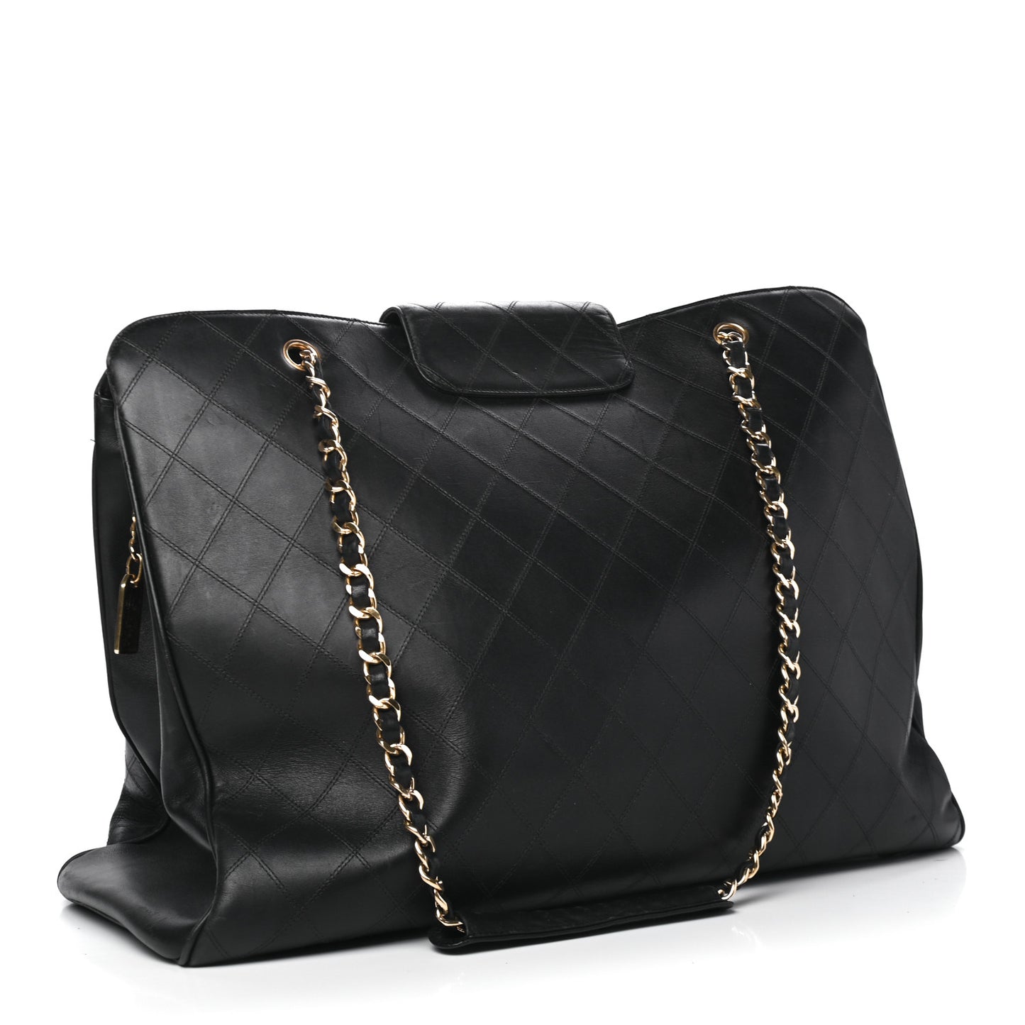 Calfskin Stitched XL Weekender Black