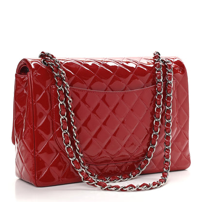 Chanel Patent Quilted Maxi Double Flap Red 3 of 11